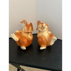 Vintage Laughing Bunny Rabbit Bookends